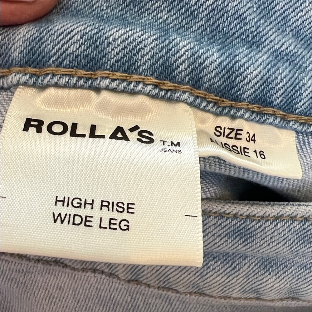 ROLLA'S Light Blue Flare Jeans high waist wide leg sz 34/16 - Picture 12 of 12